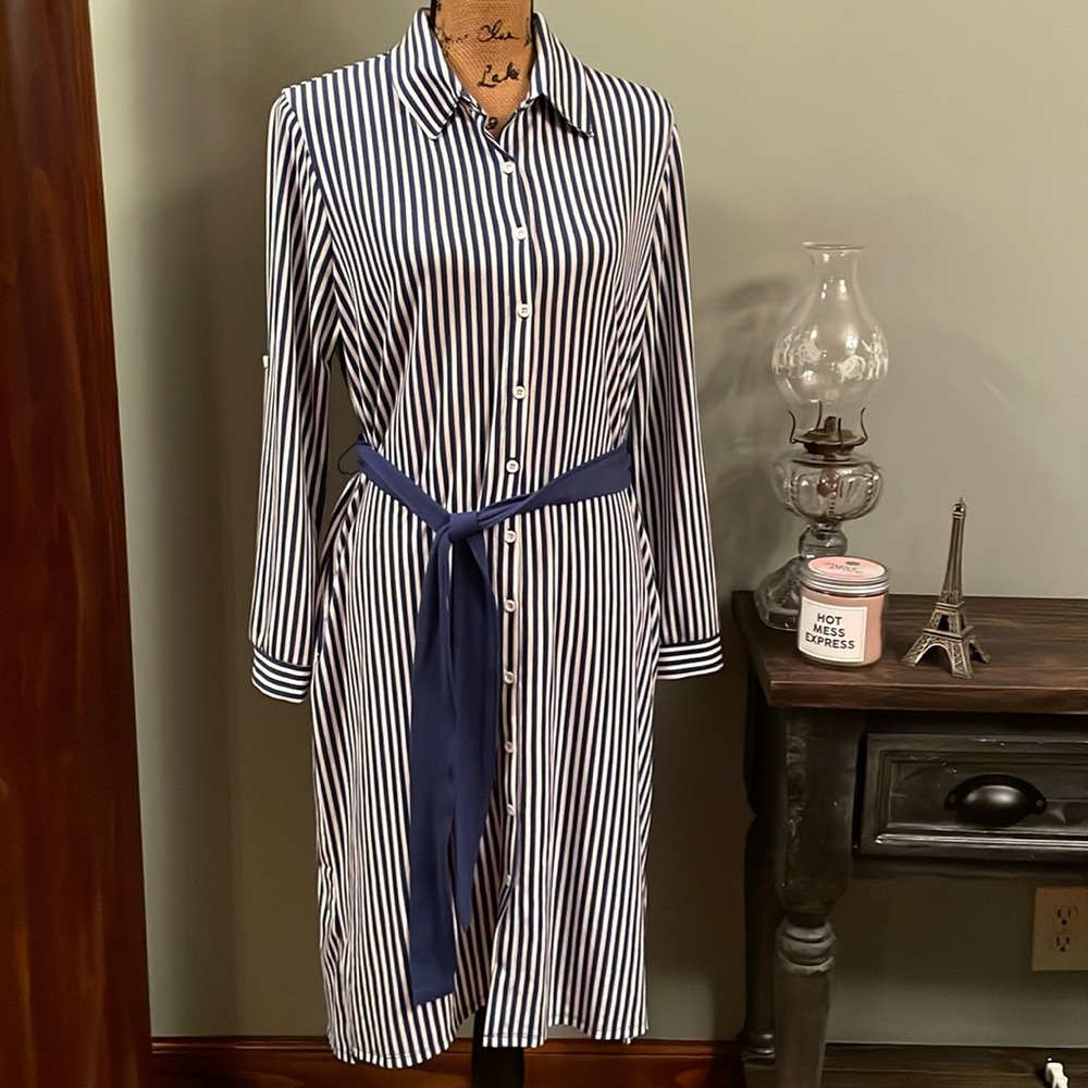 LulaRoe long striped dress size medium.